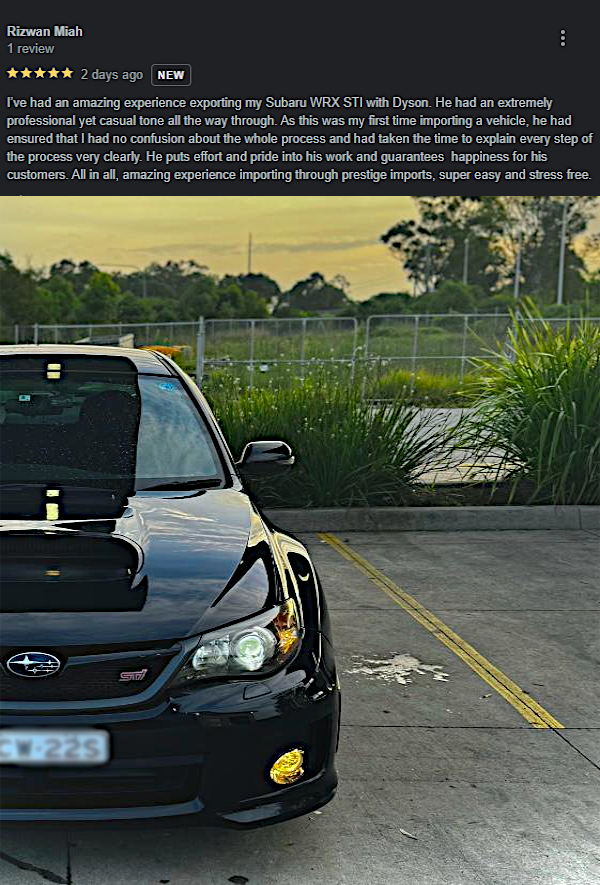 Prestige Car Imports Auction